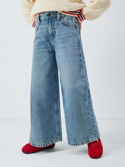 John Lewis Girl's Slouch Wide Leg Jeans, Blue, Blue