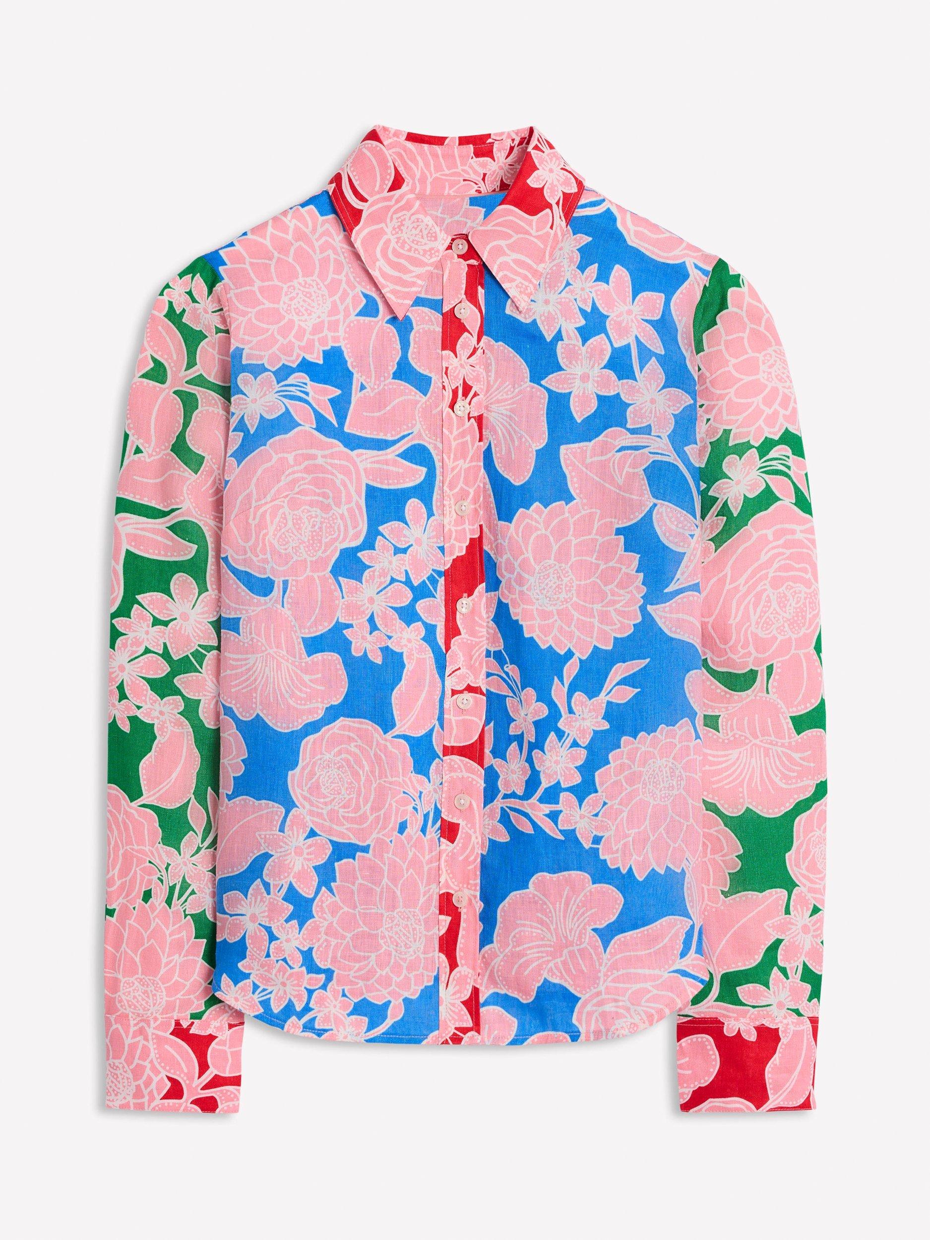 Product image 5 of 5, which shows Boden Sienna Floral Pure Linen Shirt, Multi, 8