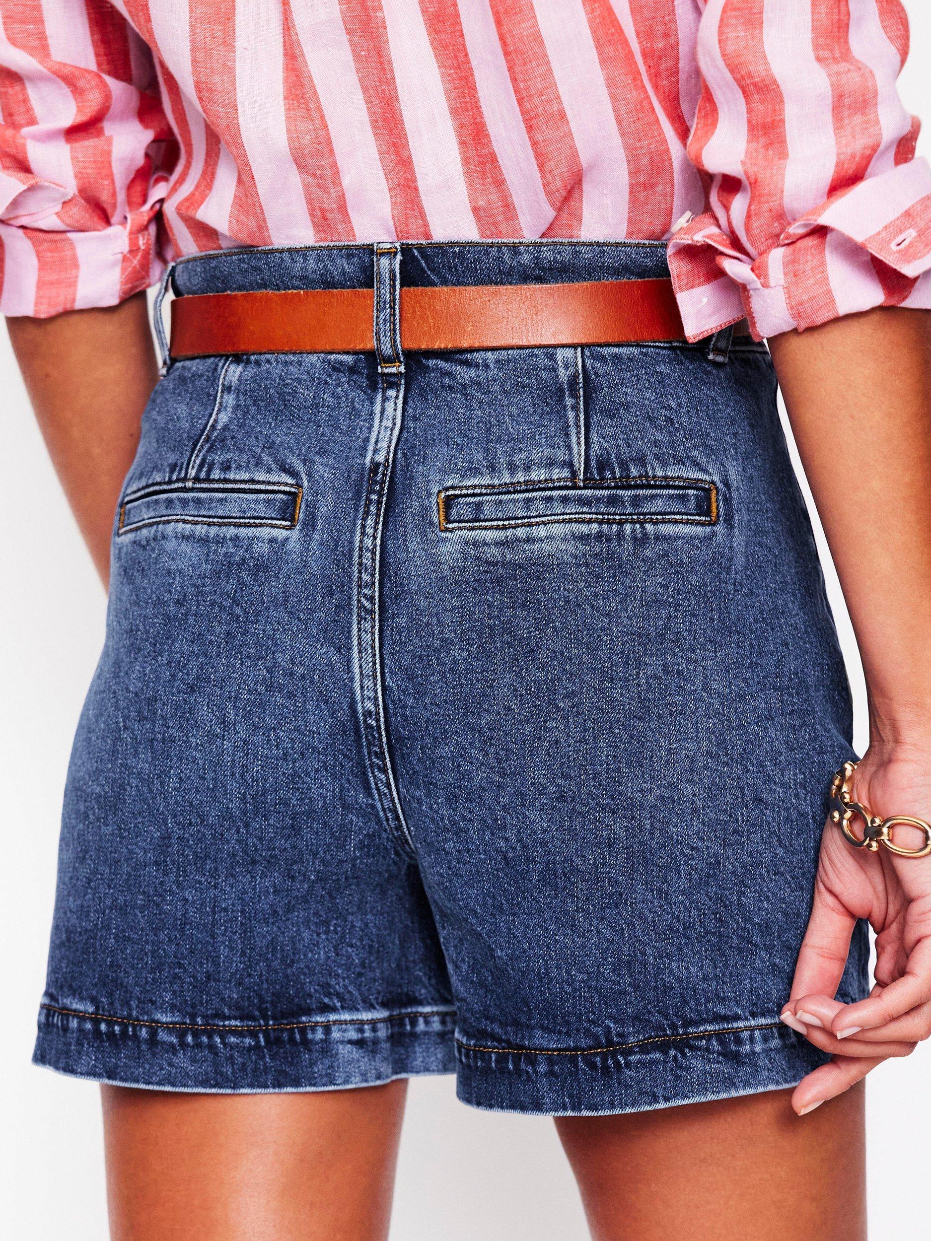Product image 3 of 6, which shows Boden Pocket Front Denim Shorts, Mid Vintage, 18
