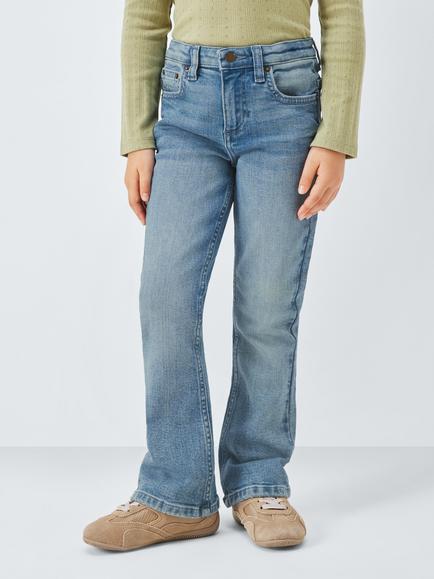 John Lewis Girl's Slim Fit Flared Jeans, Blue - view 2, Blue