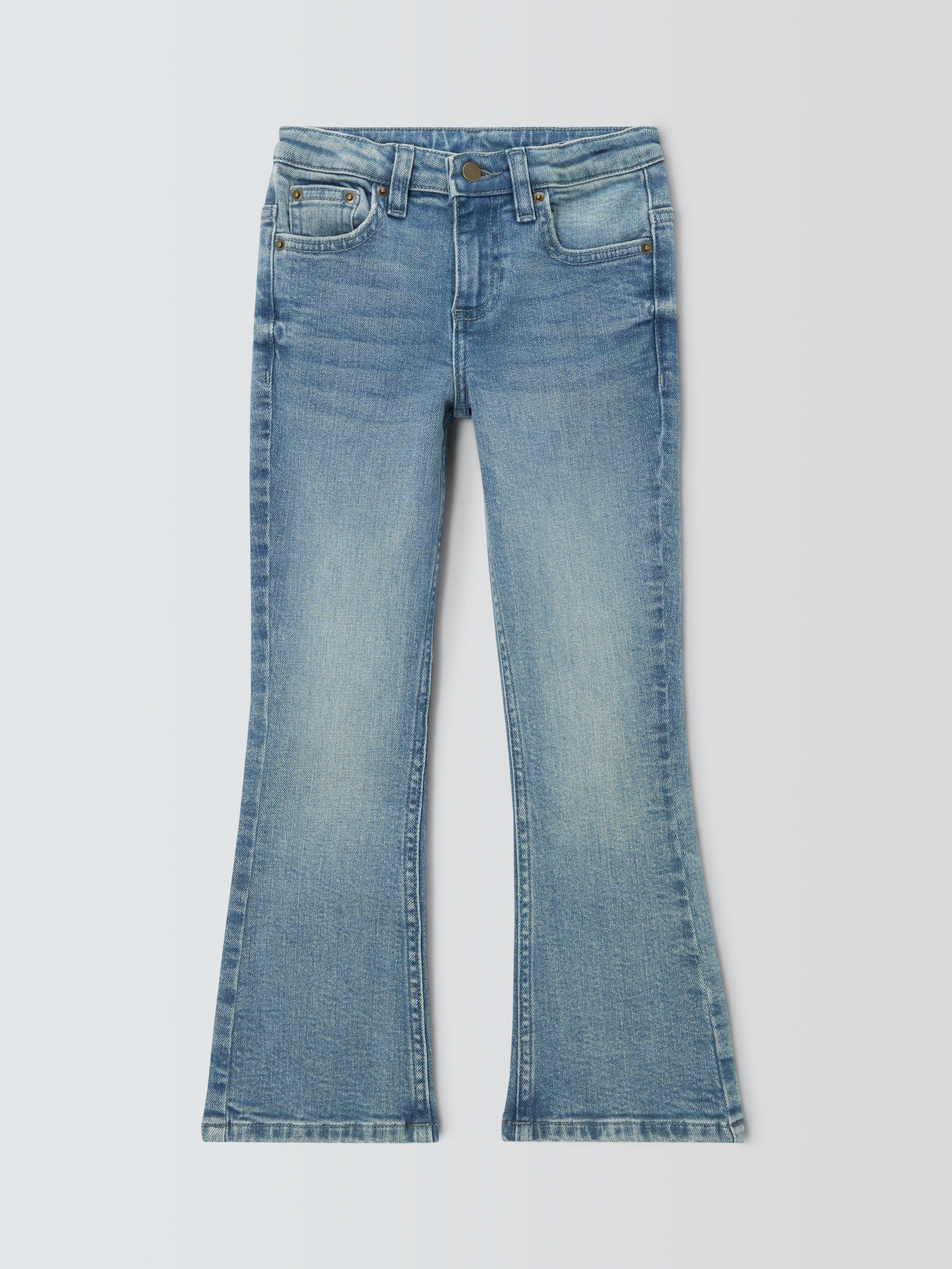 Product image 3 of 8, which shows John Lewis Girl's Slim Fit Flared Jeans, Blue, 3 years