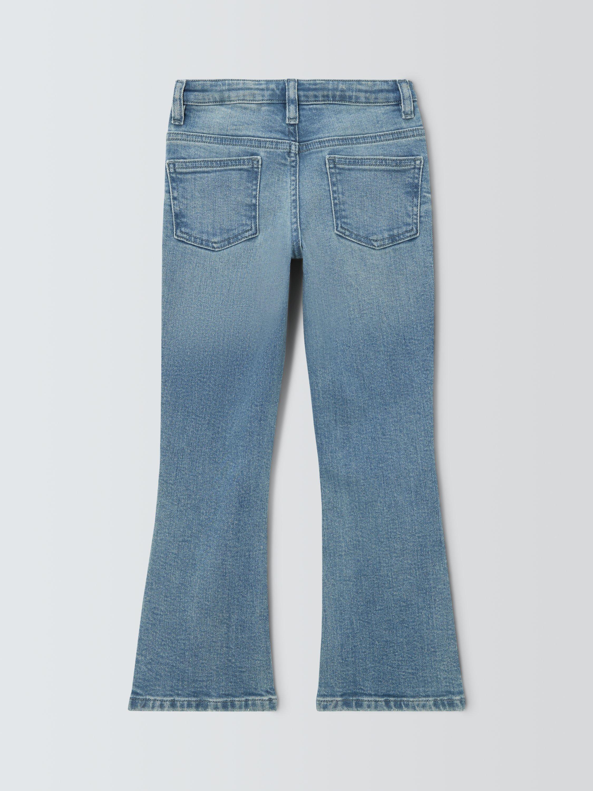 Product image 8 of 8, which shows John Lewis Girl's Slim Fit Flared Jeans, Blue, 3 years
