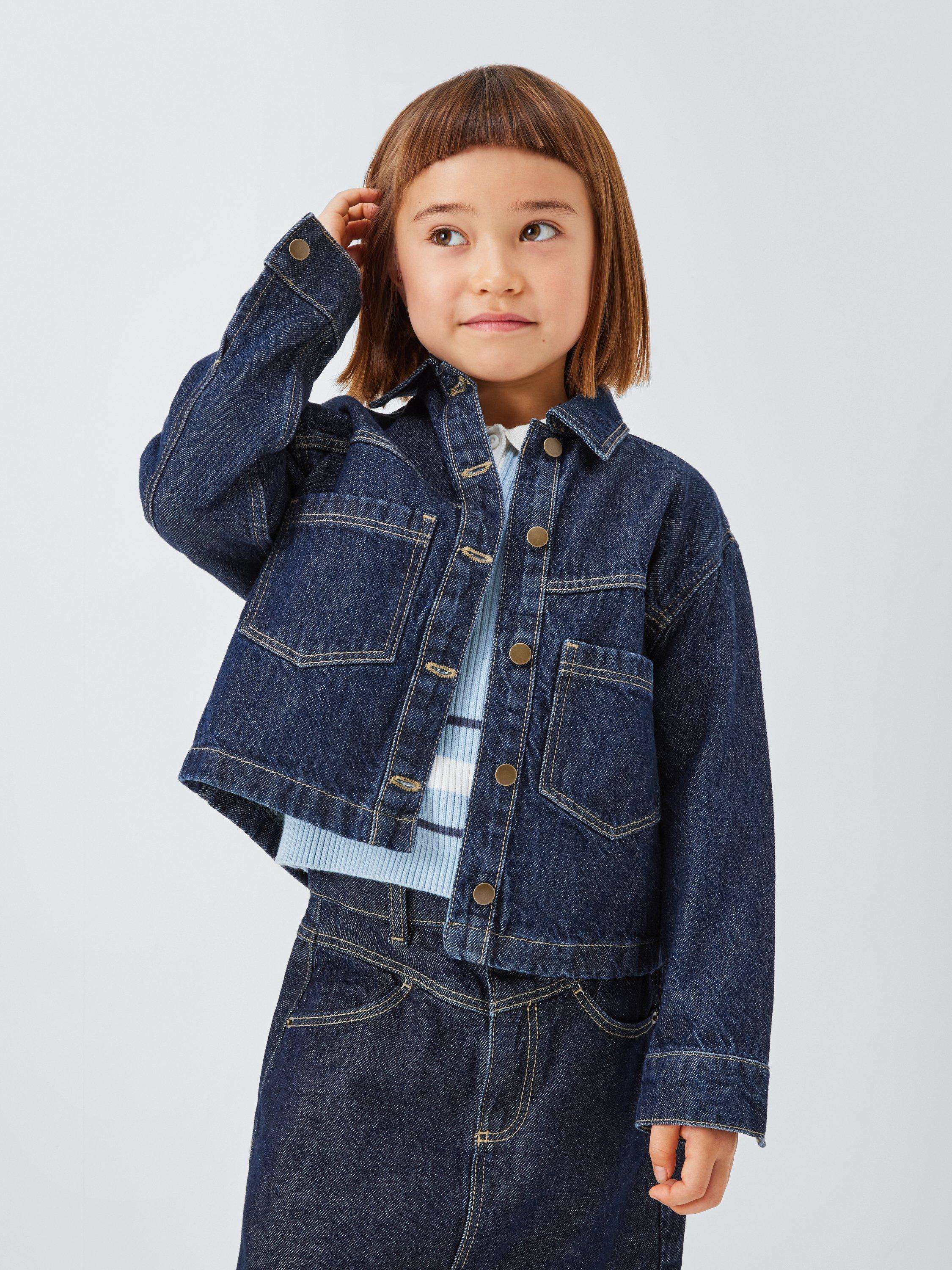 Product image 1 of 8, which shows John Lewis Kids' Western Denim Jacket, Blue, 3 years