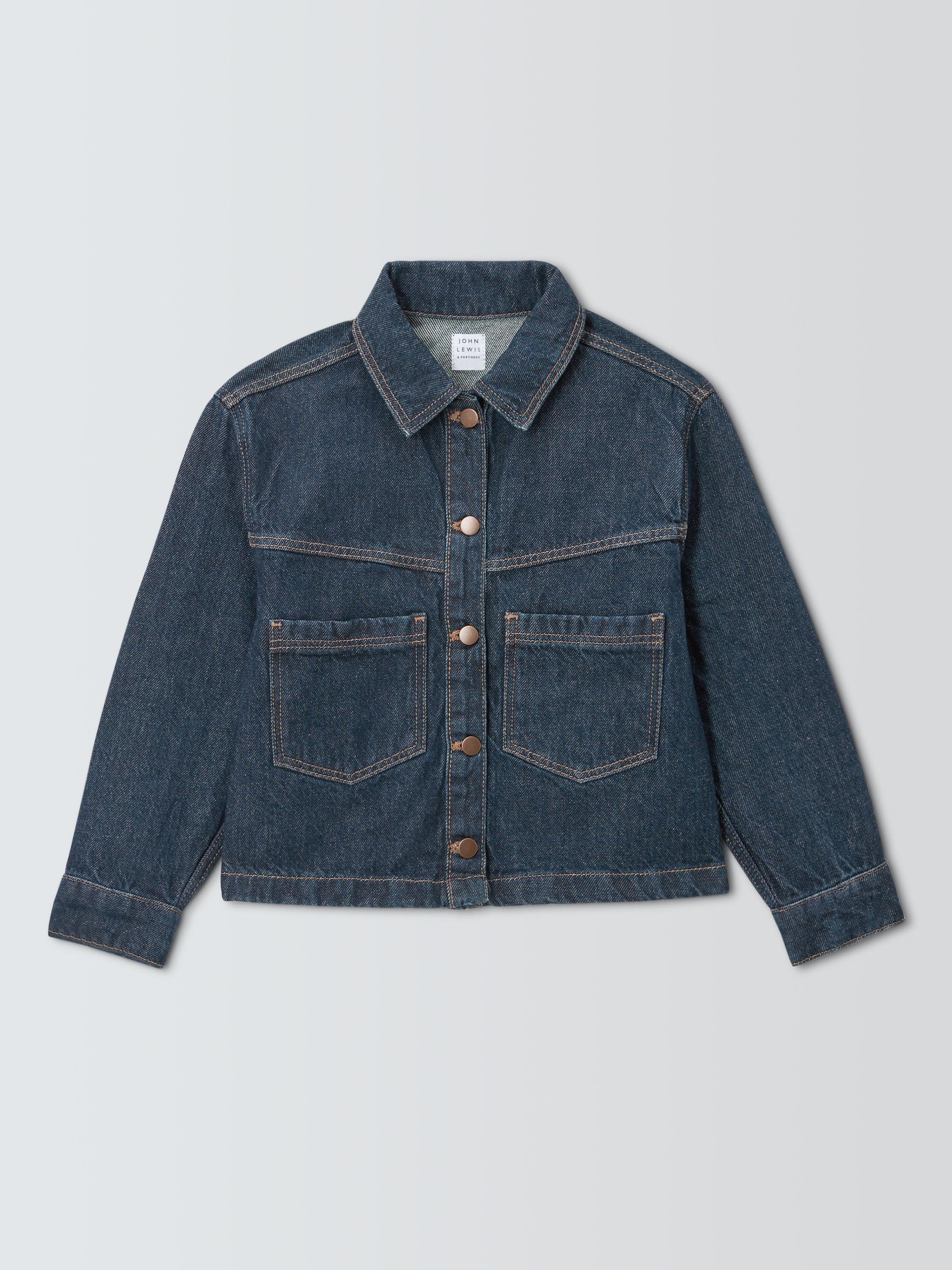 Product image 3 of 8, which shows John Lewis Kids' Western Denim Jacket, Blue, 3 years