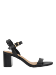 Dune London Jaliz Wide Fit Leather Block Heeled Sandals, Black