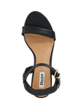 Dune London Jaliz Wide Fit Leather Block Heeled Sandals, Black