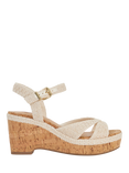 Dune London Kelulu Textured Wedge Heeled Sandals, Ecru