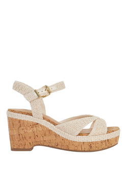 Dune London Kelulu Textured Wedge Heeled Sandals, Ecru, Ecru