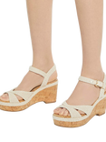 Dune London Kelulu Textured Wedge Heeled Sandals, Ecru