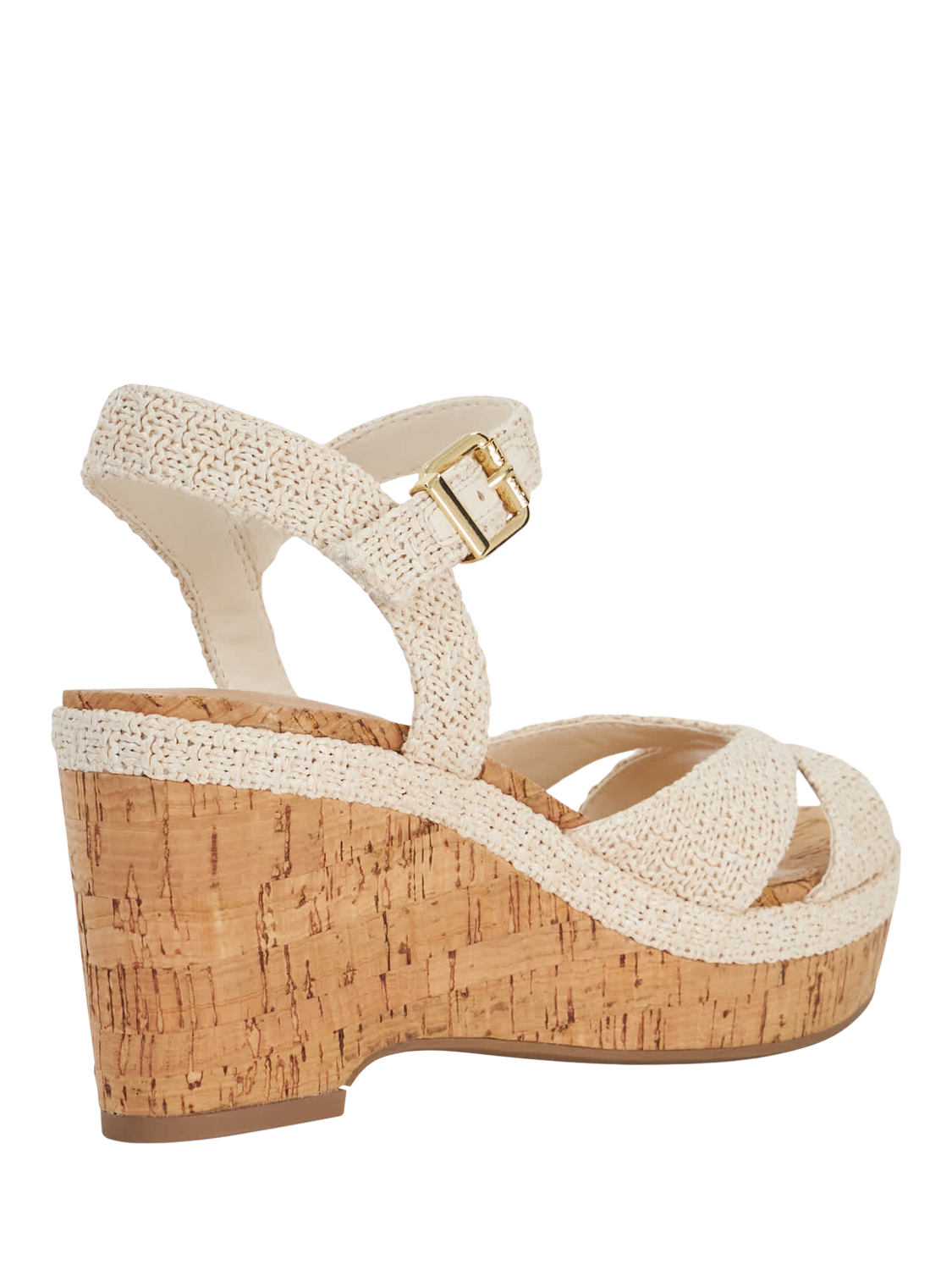 Product image 5 of 6, which shows Dune London Kelulu Textured Wedge Heeled Sandals, Ecru, EU36