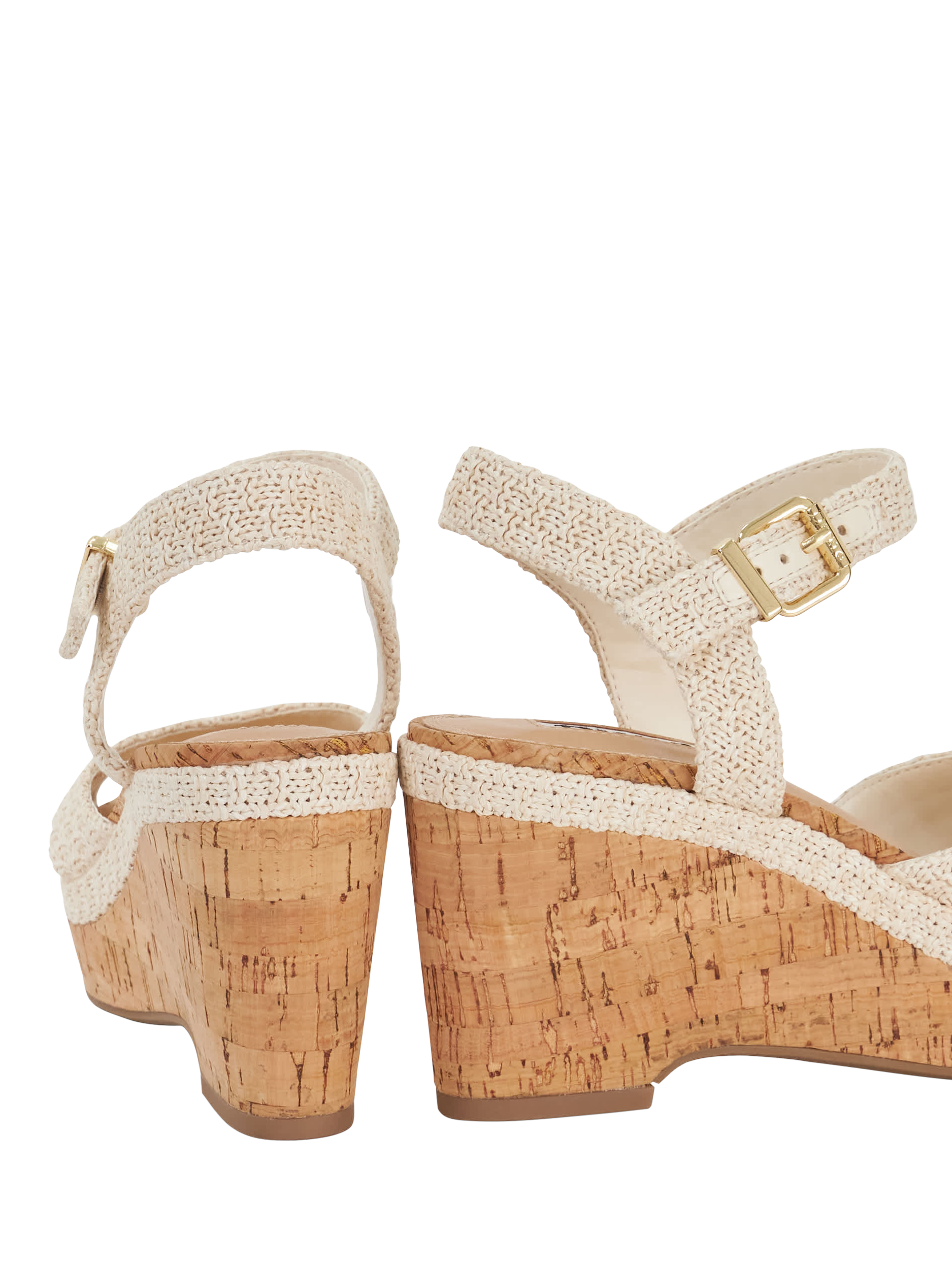 Product image 6 of 6, which shows Dune London Kelulu Textured Wedge Heeled Sandals, Ecru, EU36
