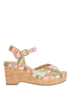 Dune London Kelulu Stripe Wedge Heeled Sandals, Multi, Multi