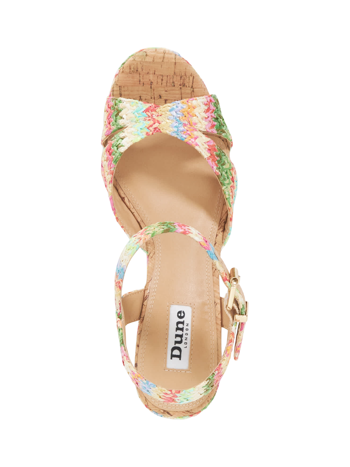 Product image 3 of 6, which shows Dune London Kelulu Stripe Wedge Heeled Sandals, Multi, EU36