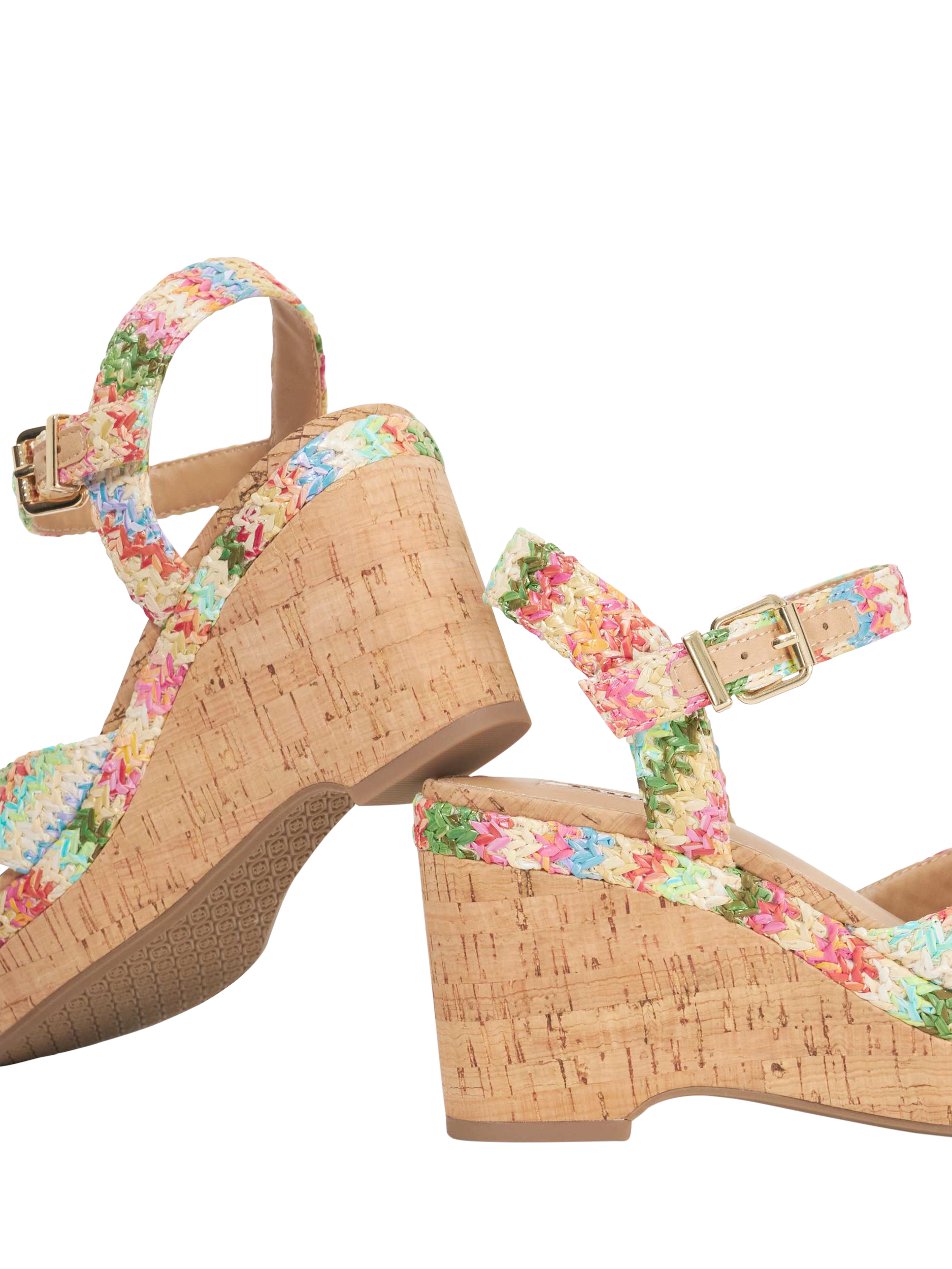 Product image 6 of 6, which shows Dune London Kelulu Stripe Wedge Heeled Sandals, Multi, EU36