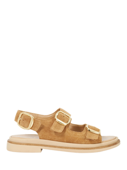 Dune London Luckles Suede Double Strap Sandals, Sand, Sand