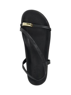 Dune London Lyn Leather Barely There Sandals, Black - view 2, Black