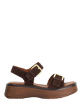 Dune London Luno Suede Flatform Sandals, Brown
