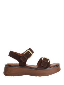 Dune London Luno Suede Flatform Sandals, Brown, Brown