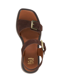 Dune London Luno Suede Flatform Sandals, Brown - view 2, Brown