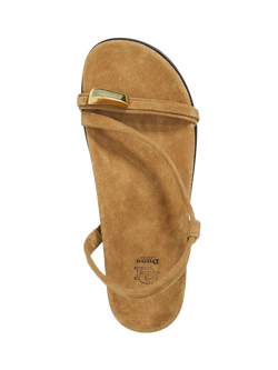 Dune London Lyn Leather Barely There Sandals, Sand - view 2, Sand