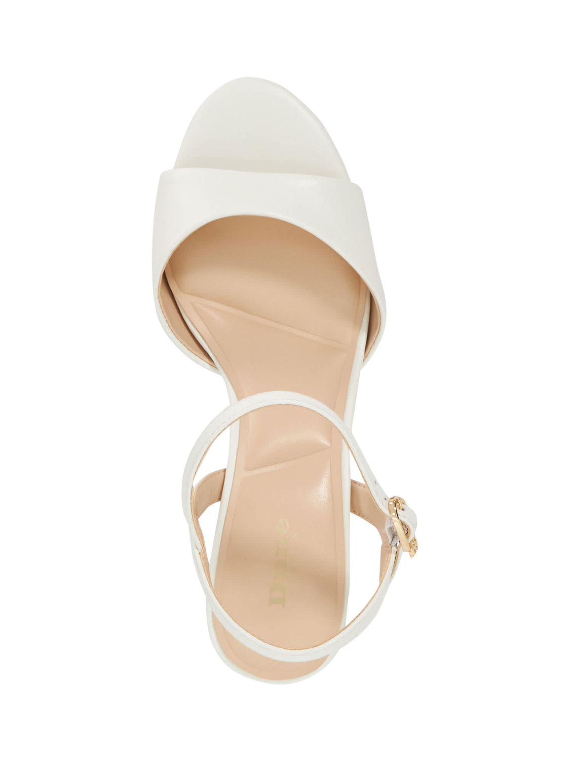 Product image 3 of 6, which shows Dune London Maddies Leather Court Shoes, White, 3
