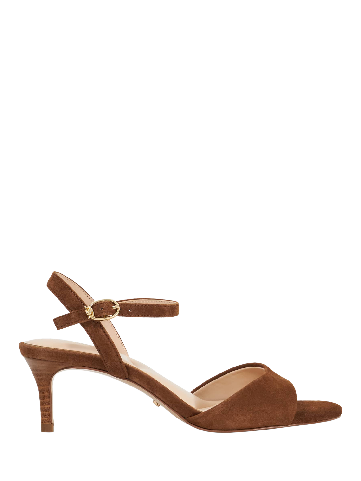 Product image 1 of 6, which shows Dune London Maddies Suede Court Shoes, Dark Tan, 3