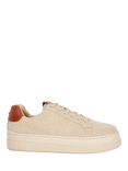 Dune London Edie Canvas Flatform Trainers, Natural, Natural