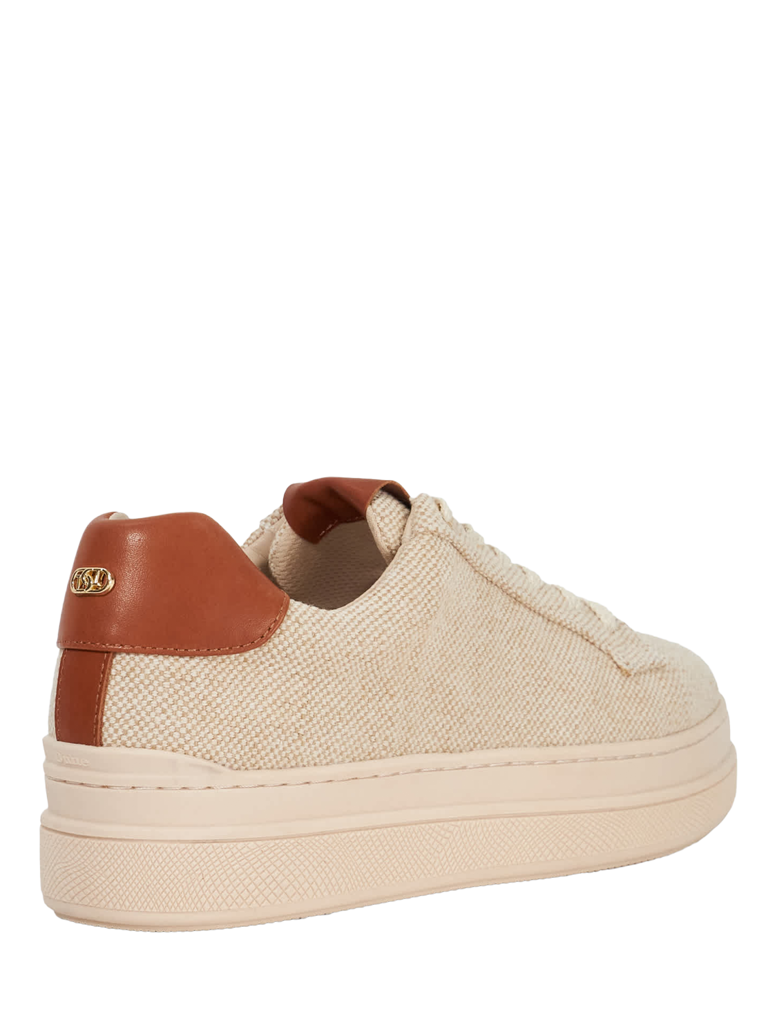 Product image 4 of 5, which shows Dune London Edie Canvas Flatform Trainers, Natural, EU39