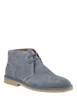 Jones Bootmaker Desert Suede Chukka Boots, Grey - view 2, Grey