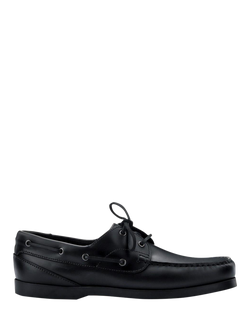 Jones Bootmaker Parsons Leather Boat Shoes, Black