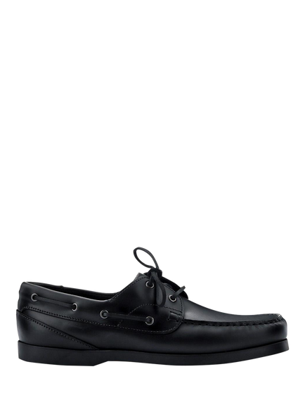 Jones Bootmaker Parsons Leather Boat Shoes, Black