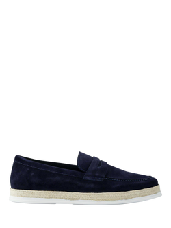 Jones Bootmaker Quent Suede Casual Slip-On Shoes, Navy