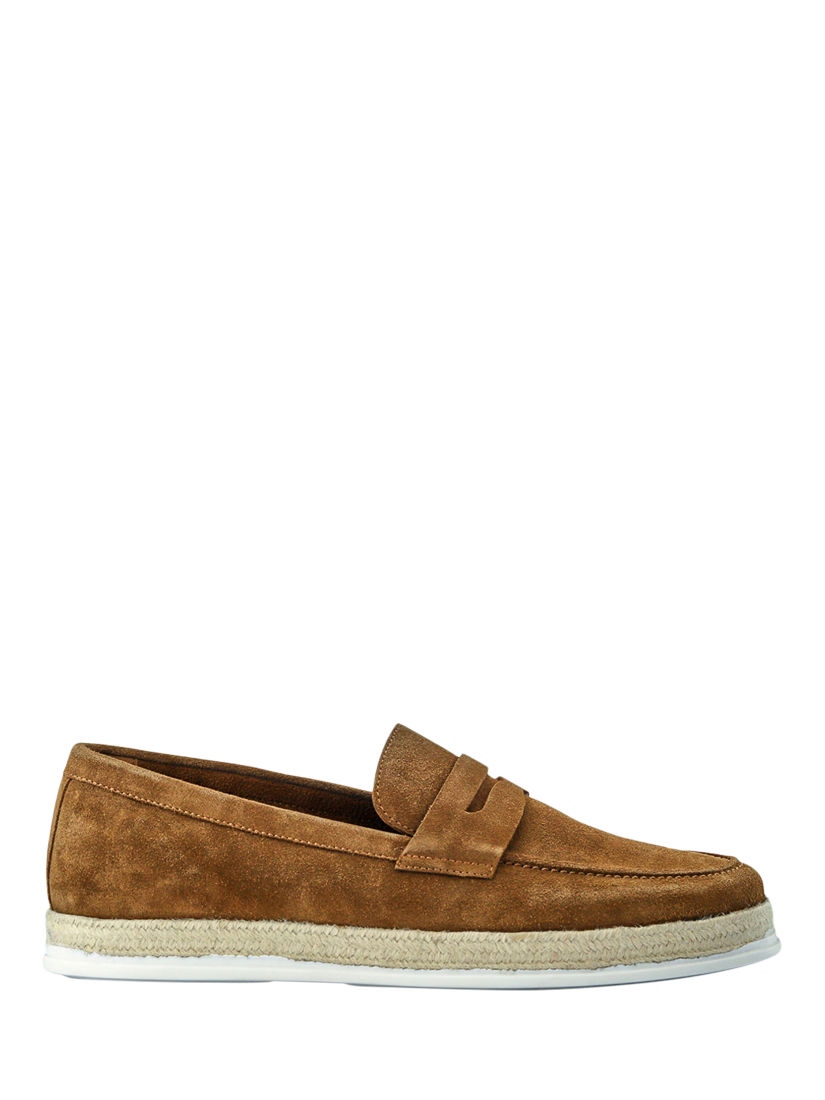 Product image 1 of 5, which shows Jones Bootmaker Quent Suede Casual Slip-On Shoes, Tan, 6