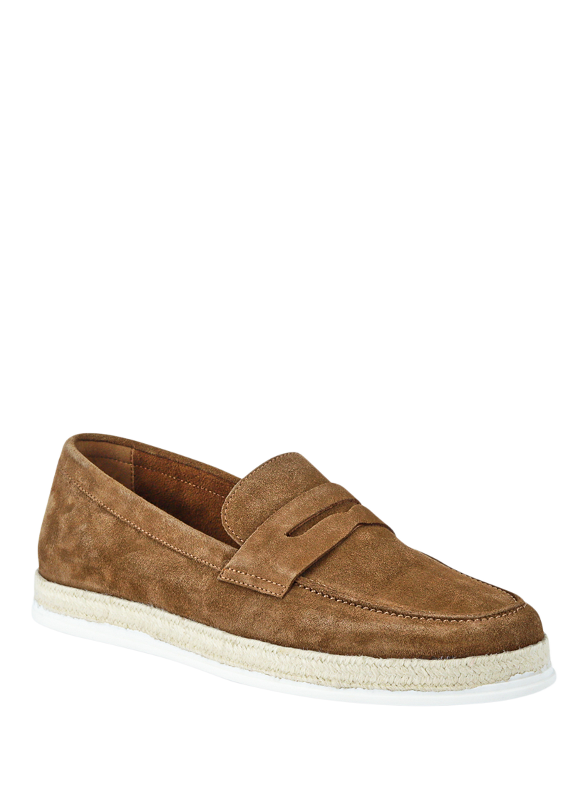 Product image 2 of 5, which shows Jones Bootmaker Quent Suede Casual Slip-On Shoes, Tan, 6