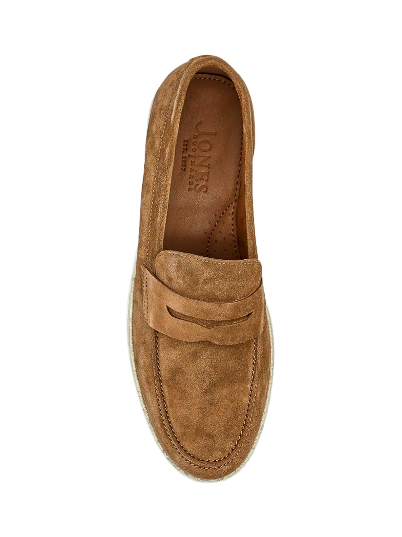 Product image 4 of 5, which shows Jones Bootmaker Quent Suede Casual Slip-On Shoes, Tan, 6