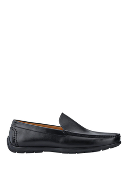 Jones Bootmaker Rawston Leather Smart Slip-On Wide-Fit Shoes, Black