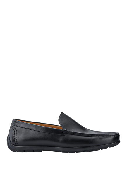Jones Bootmaker Rawston Wide Fit Leather Moccasins, Black