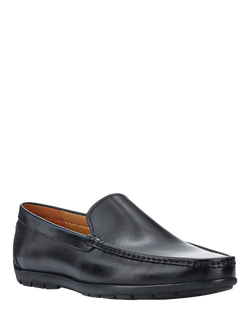 Jones Bootmaker Rawston Leather Smart Slip-On Wide-Fit Shoes - view 2, Black