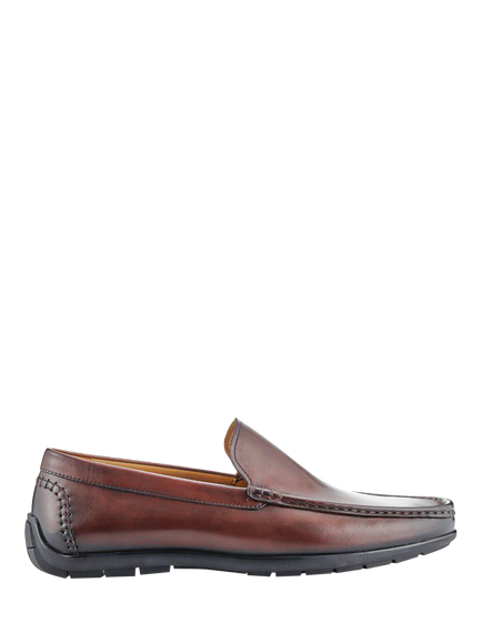 Jones Bootmaker Rawston Wide Fit Leather Moccasins, Brown
