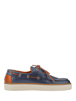 Jones Bootmaker Rhodes Leather Boat Shoes, Navy