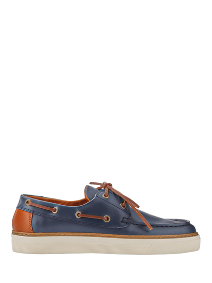 Jones Bootmaker Rhodes Leather Boat Shoes, Navy