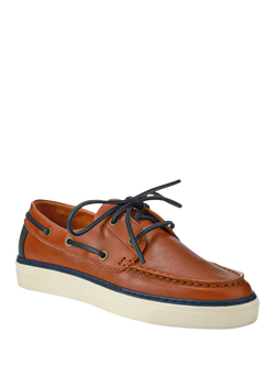 Jones Bootmaker Rhodes Leather Boat Shoes - view 2, Tan