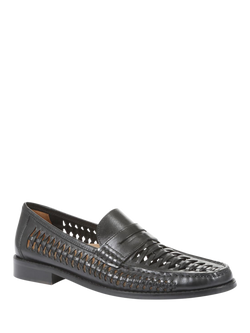 Jones Bootmaker Riverside Woven Leather Loafers - view 2, Black