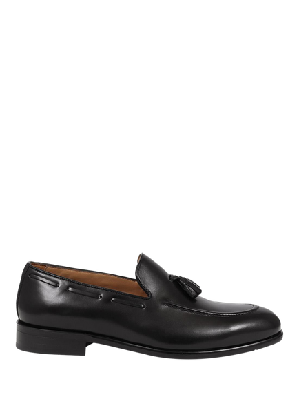 Jones Bootmaker Devon2 Leather Tassel Loafers, Black