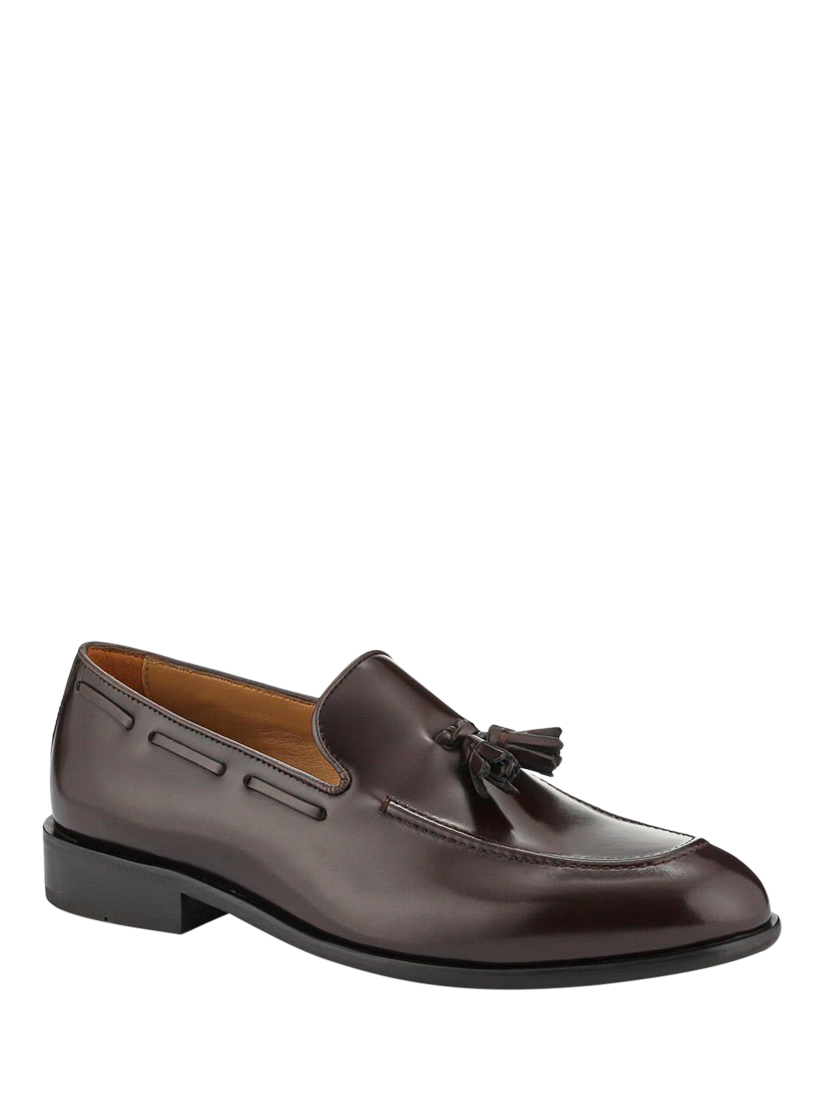 Product image 2 of 5, which shows Jones Bootmaker Devon2 Leather Tassel Loafers, Dark Brown, 5