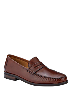 Jones Bootmaker Quennell Leather Penny Loafers - view 2, Chestnut