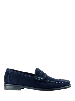 Jones Bootmaker Quennell Leather Penny Loafers, Navy