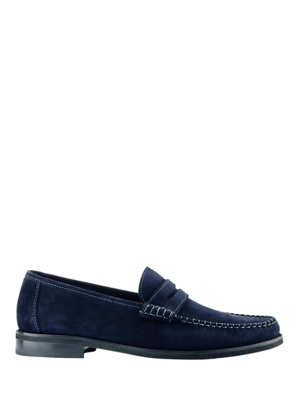 Jones Bootmaker Quennell Suede Penny Loafers, Navy