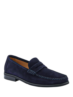 Jones Bootmaker Quennell Leather Penny Loafers - view 2, Navy