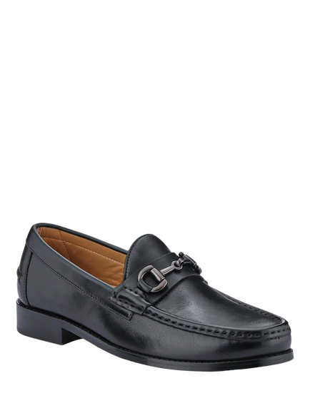 Jones Bootmaker Roan Leather Slip-On Loafers - view 2, Black
